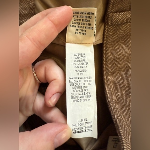L.L. Bean Women’s Brown Classic Fit Herringbone Dress Pants - Size 10 PET - Picture 9 of 9